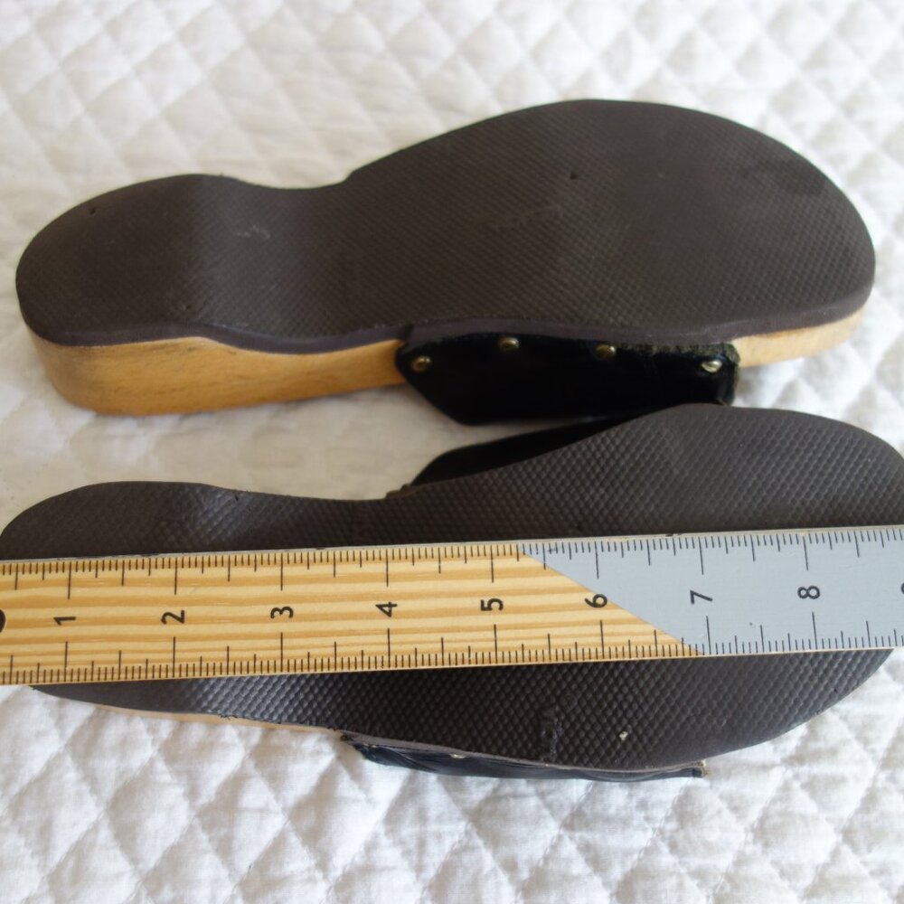 Vtg DR SCHOLLS Original Made in Italy Wood Sandals w/ toe loop – Sz 7? - Picture 7 of 7